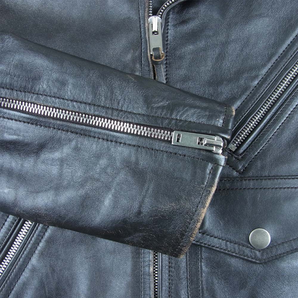 MAISON MARGIELA メゾンマルジェラ 15ss レプリカ ダブル ライダース ジャケット 14ライン ブラック系 44【中古】