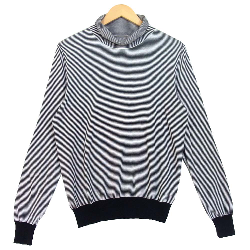 MAISON MARGIELA メゾンマルジェラ 18ss タートルネック ボーダー ニット ホワイト×ブラック系 M【中古】