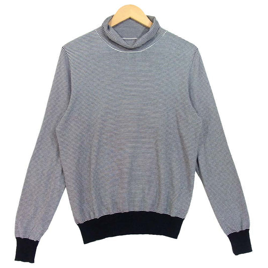 MAISON MARGIELA メゾンマルジェラ 18ss タートルネック ボーダー ニット ホワイト×ブラック系 M【中古】