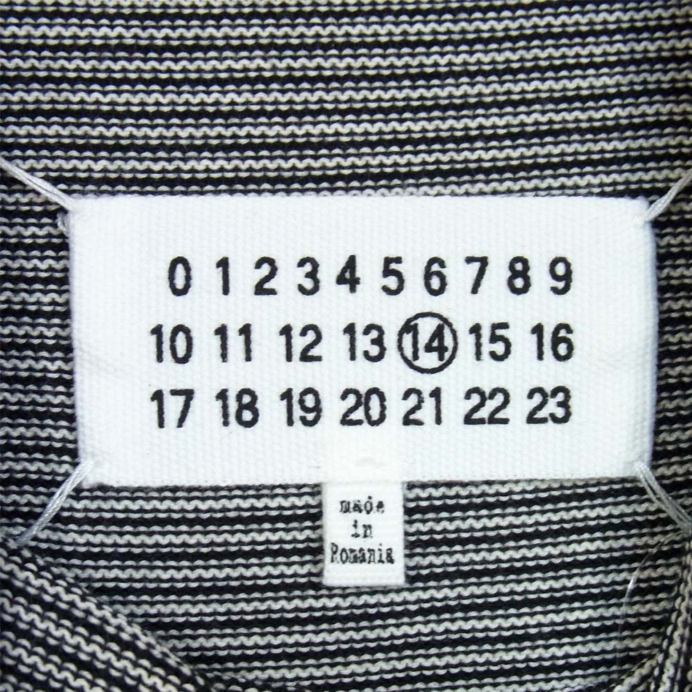 MAISON MARGIELA メゾンマルジェラ 18ss タートルネック ボーダー ニット ホワイト×ブラック系 M【中古】