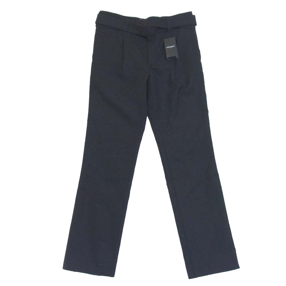 SAINT LAURENT サンローラン 483927 18SS  ベルト スラックス ブラック系 48【新古品】【未使用】【中古】