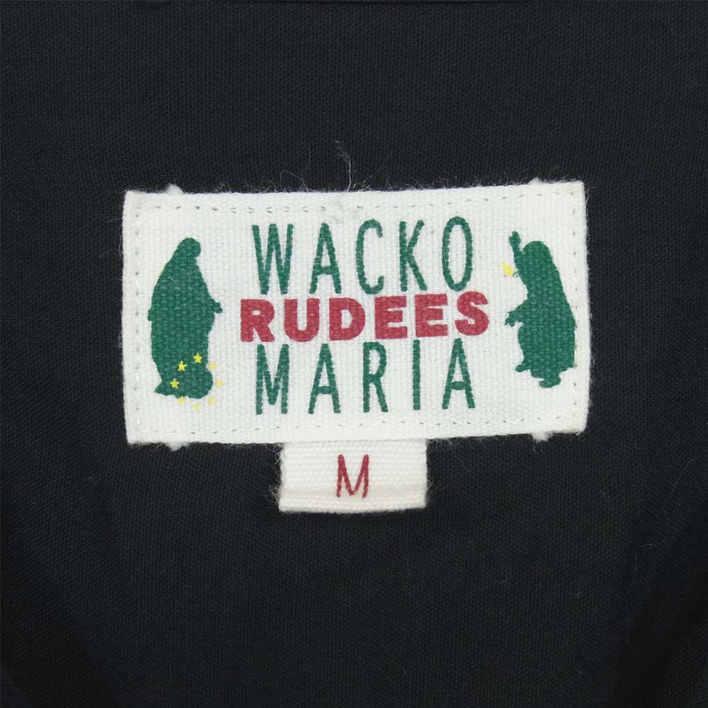 WACKO MARIA ワコマリア オープンカラー 刺繍 半袖シャツ ブラック系 M【中古】