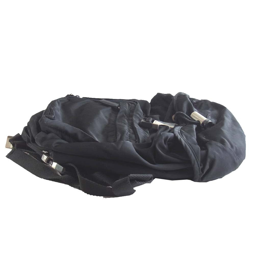 PRADA プラダ V152 三角ロゴプレート ナイロン リュック ブラック系【中古】