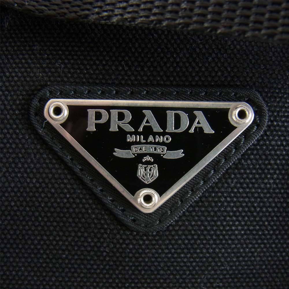 PRADA プラダ V152 三角ロゴプレート ナイロン リュック ブラック系【中古】