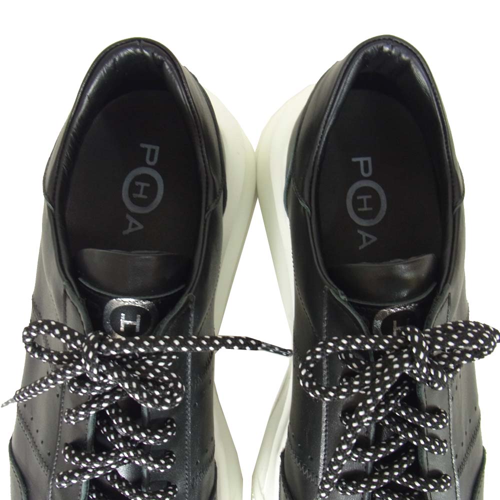 ピーエイチエー NM1-U イタリア製 レザー 厚底 ダッド スニーカー ブラック系【新古品】【未使用】【中古】