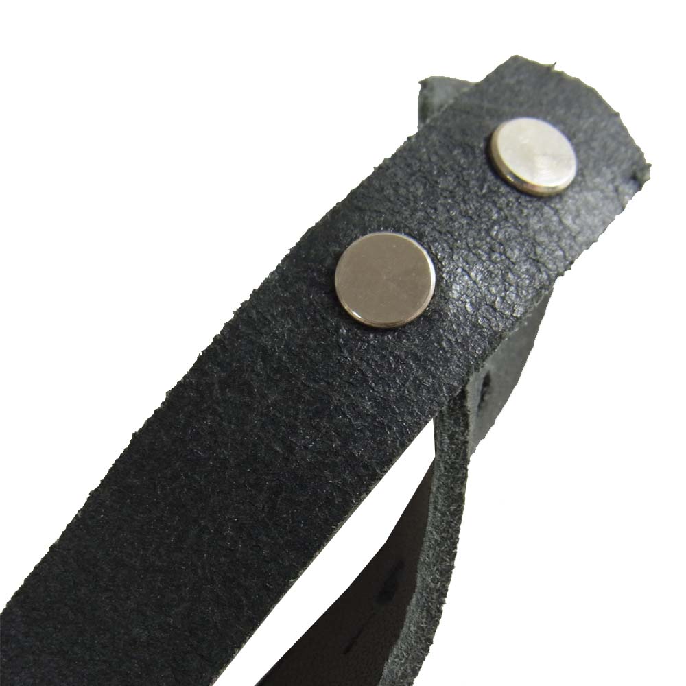 Yohji Yamamoto ヨウジヤマモト GroundY 20SS Cow hide Plate leather bracelet ロゴプレート レザー ブレスレット ブラック系【新古品】【未使用】【中古】