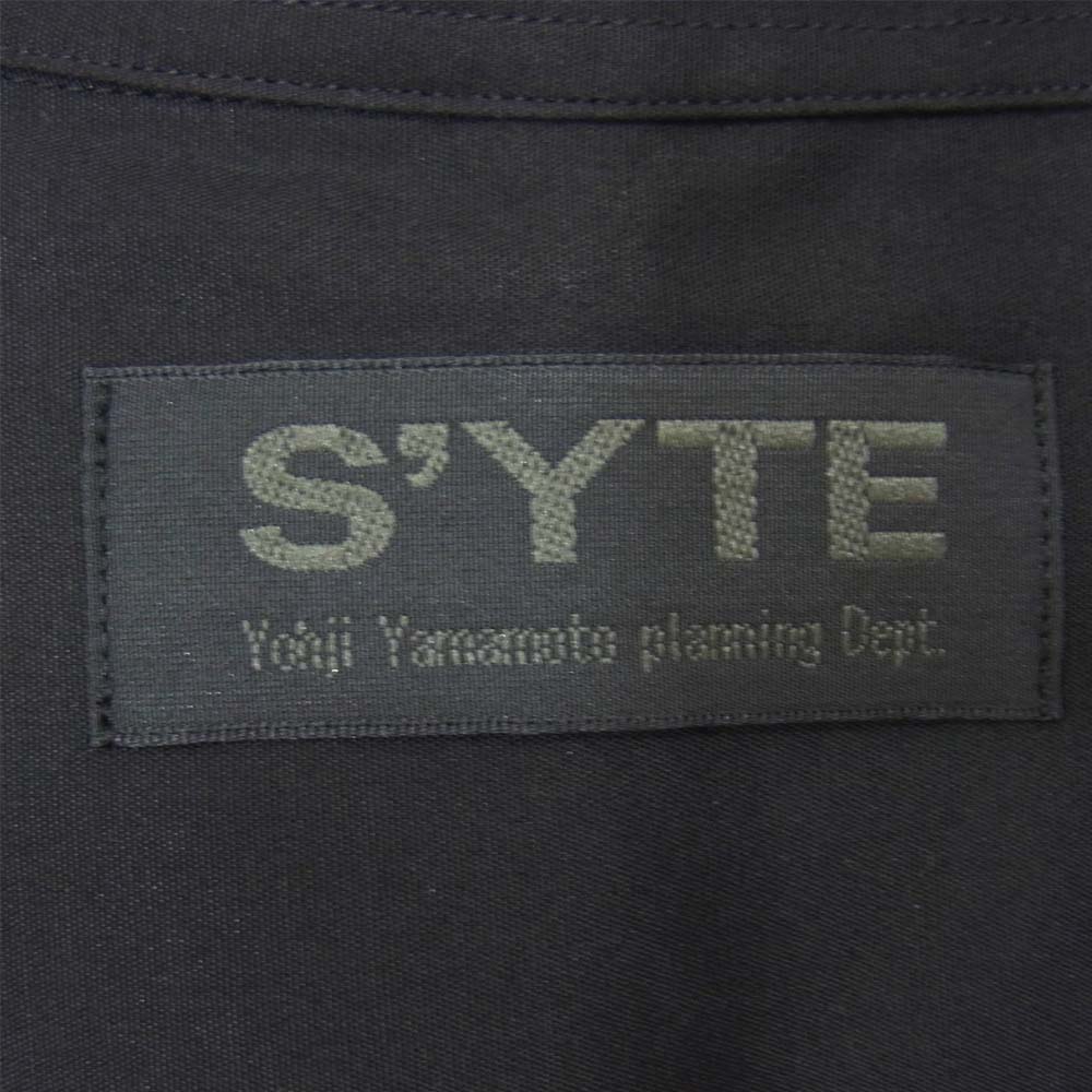 Yohji Yamamoto ヨウジヤマモト S'yte UV-B59-080-2 ブロード レギュラーカラー ロング 長袖シャツ ブラック系 3【新古品】【未使用】【中古】