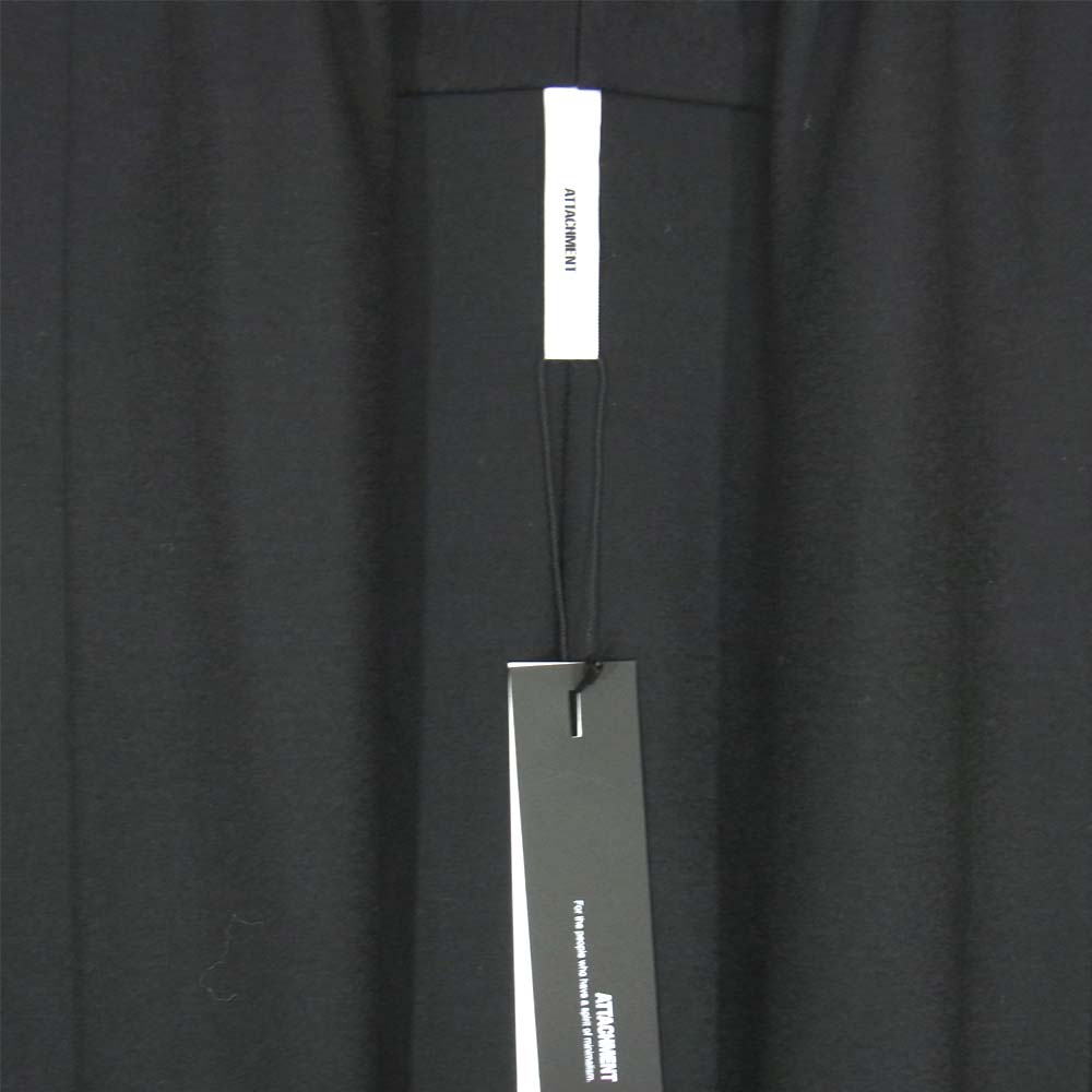 ATTACHMENT アタッチメント AC03-226 フランネルスムース ストール ロング カーディガン コート ブラック系 3【新古品】【未使用】【中古】