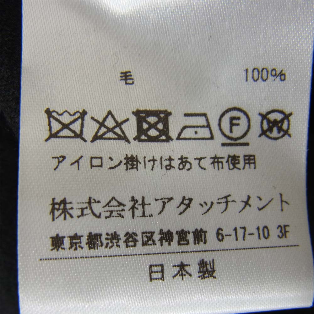 ATTACHMENT アタッチメント AC03-226 フランネルスムース ストール ロング カーディガン コート ブラック系 3【新古品】【未使用】【中古】