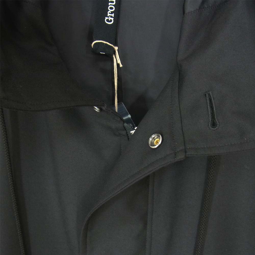 Yohji Yamamoto ヨウジヤマモト GroundY GV-C03-100 T/W ギャバジン フーデッド コート ブラック系 3【新古品】【未使用】【中古】