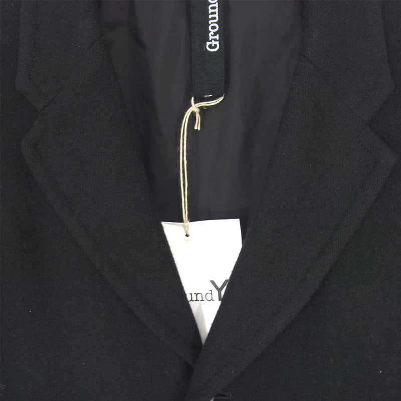 Yohji Yamamoto ヨウジヤマモト GroundY 20AW GR-J09-101 Vintage Flannel Long Big Shirt Jacket ビンテージフランネル ロングビッグ ジャケット コート ブラック系 03【新古品】【未使用】【中古】