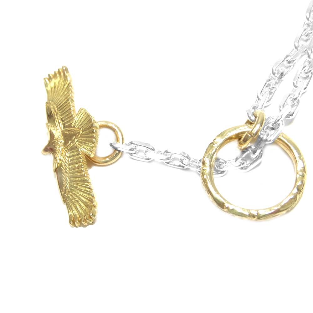 TARO WASHIMI ワシミタロウ 鷲見太郎 販売証明カード付属 鷲見太郎 EAGLE-05 K18 CHAIN K50 イーグル チェーン ネックレス シルバー系 ゴールド系【極上美品】【中古】