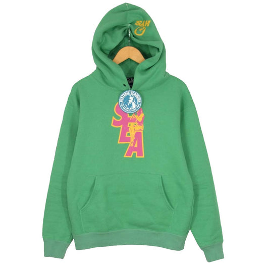 HYSTERIC GLAMOUR ヒステリックグラマー 02201AP01 × WIND AND SEA ウィンダンシー 02203CF10 スウェット パーカー グリーン系 S【美品】【中古】