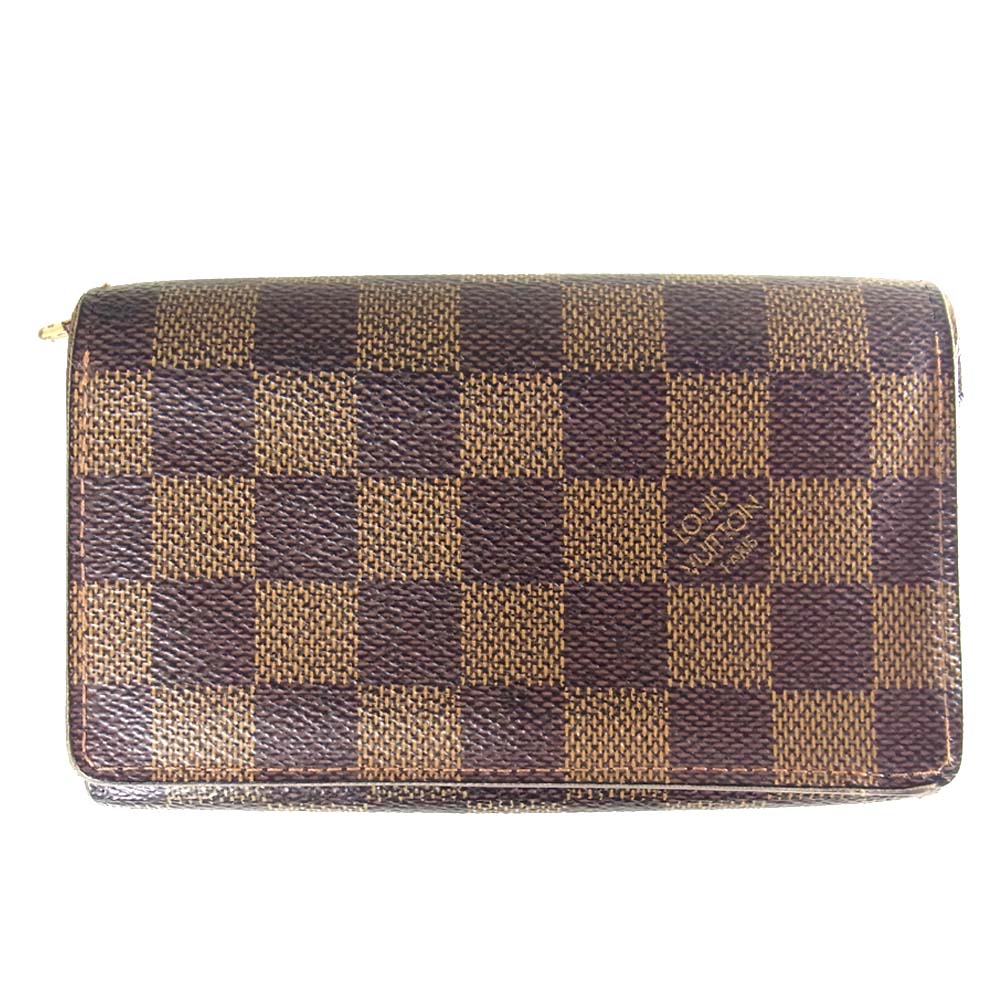 LOUIS VUITTON ルイ・ヴィトン N61730 ダミエ ポルトモネ ビエ トレゾール 二つ折り ジップ ウォレット ブラウン系【中古】