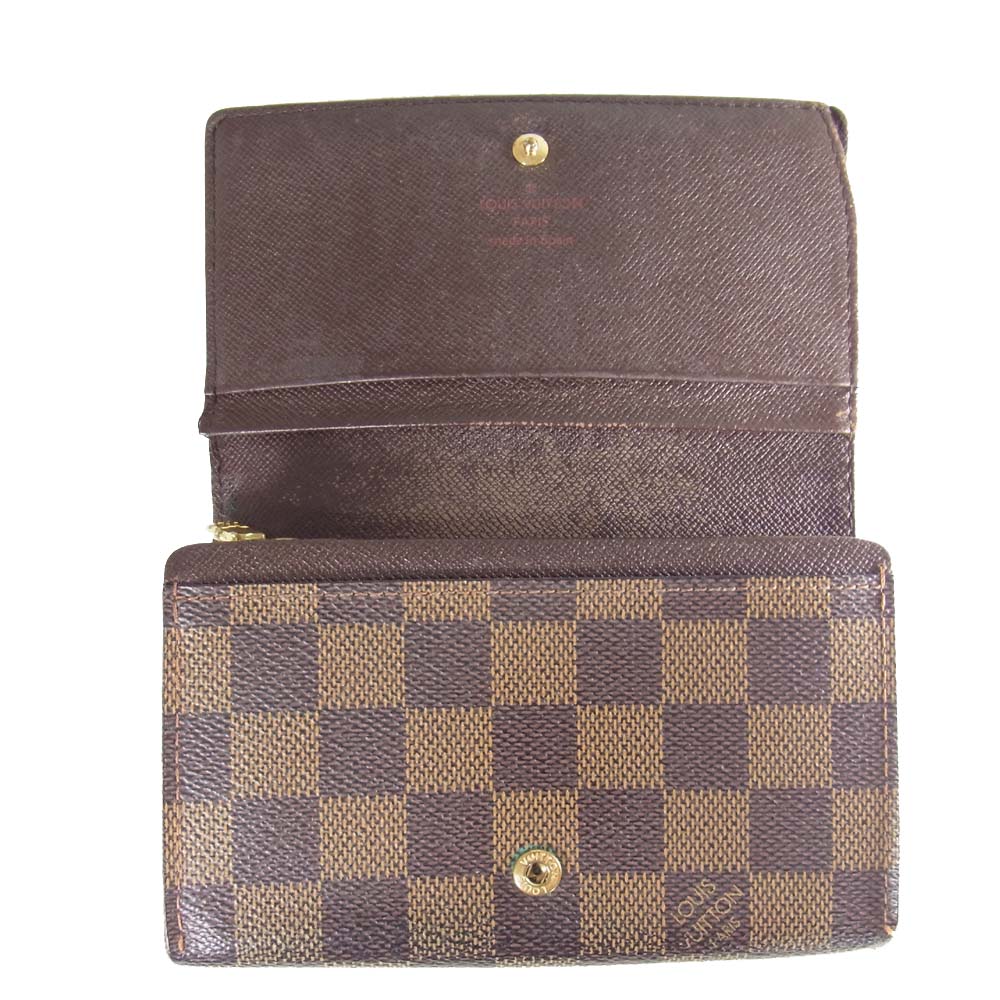 LOUIS VUITTON ルイ・ヴィトン N61730 ダミエ ポルトモネ ビエ トレゾール 二つ折り ジップ ウォレット ブラウン系【中古】
