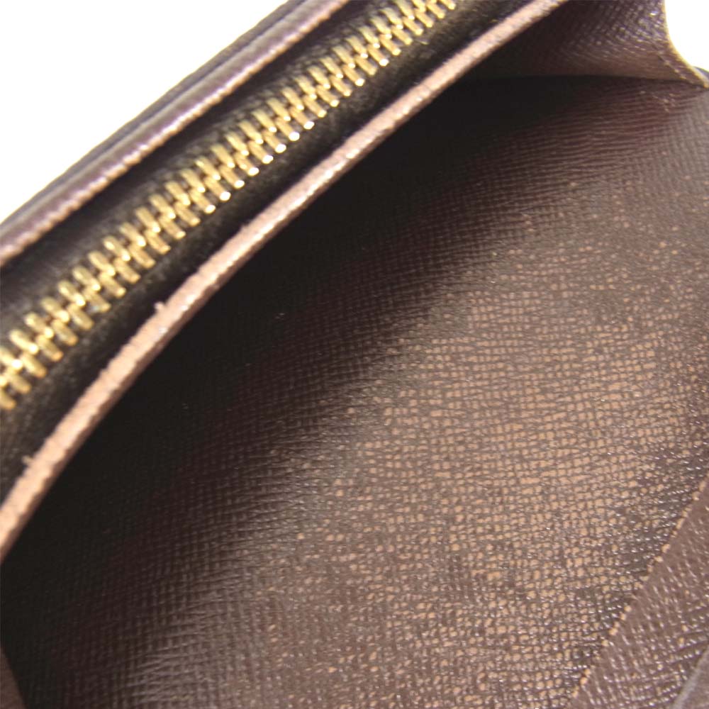 LOUIS VUITTON ルイ・ヴィトン N61730 ダミエ ポルトモネ ビエ トレゾール 二つ折り ジップ ウォレット ブラウン系【中古】