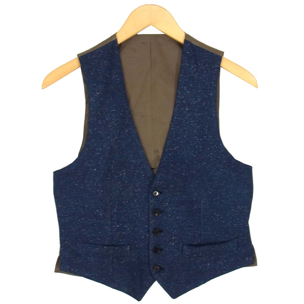 リングヂャケット RM158S02 Brewmels リネン混 シルク ベスト ジレ ネイビー系【中古】