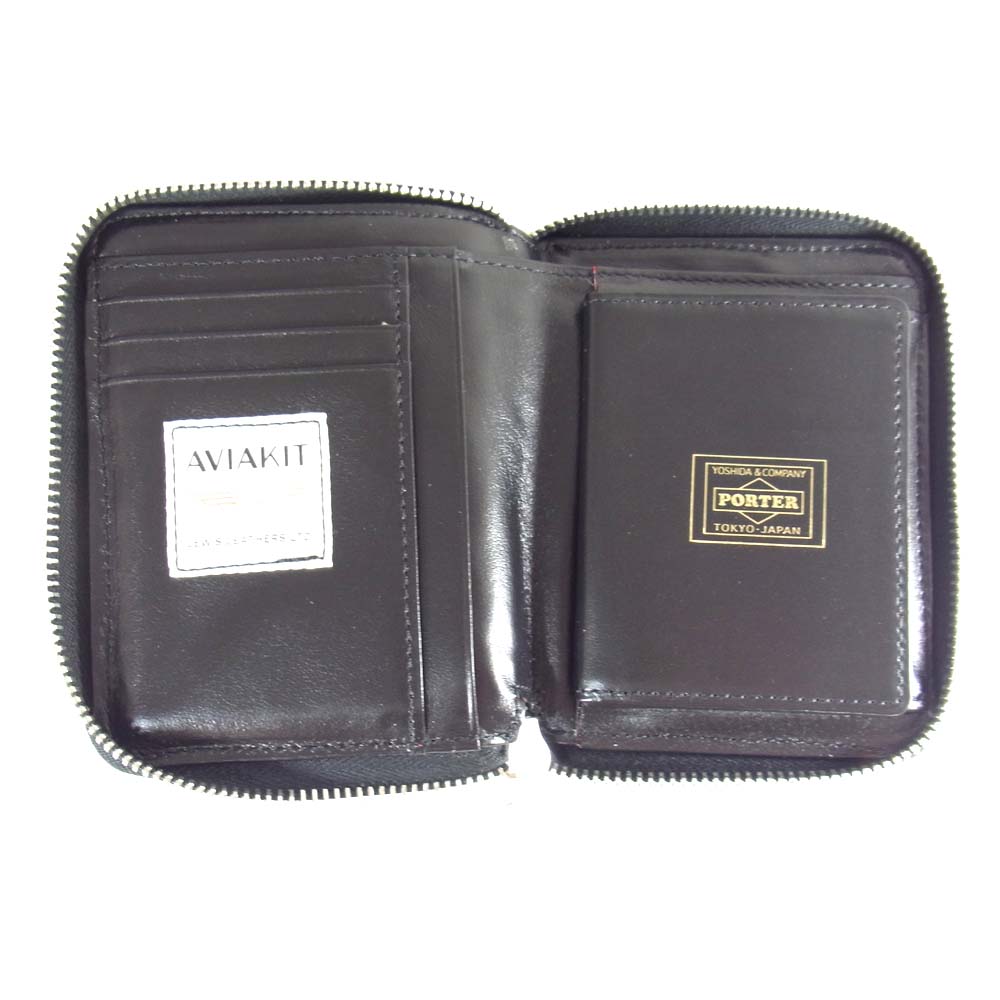 Lewis Leathers ルイスレザー × PORTER ポーター Leather Zip Wallet レザー ジップ ウォレット ブラック系【新古品】【未使用】【中古】