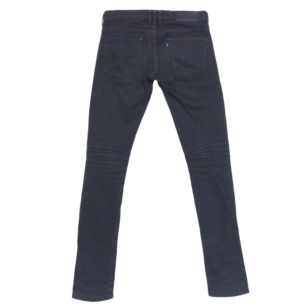 ROEN ロエン スワロフスキー スカル レオパード ライン デニムパンツ ブラック系 29【中古】