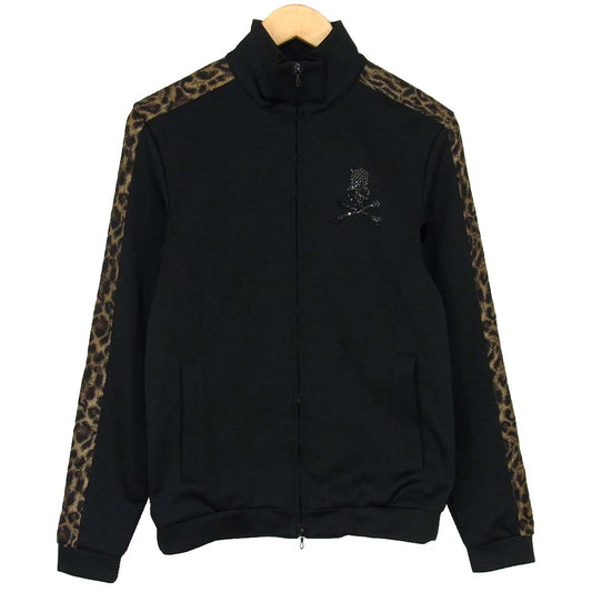 ROEN ロエン スワロフスキー スカル レオパード ライン トラック ジャケット ジャージ ブラック系 44【中古】