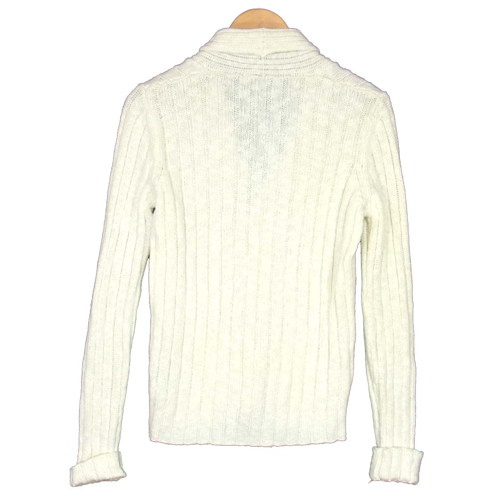 ドルモア ショールカラー リネン混 ニット カーディガン ホワイト系 46【極上美品】【中古】