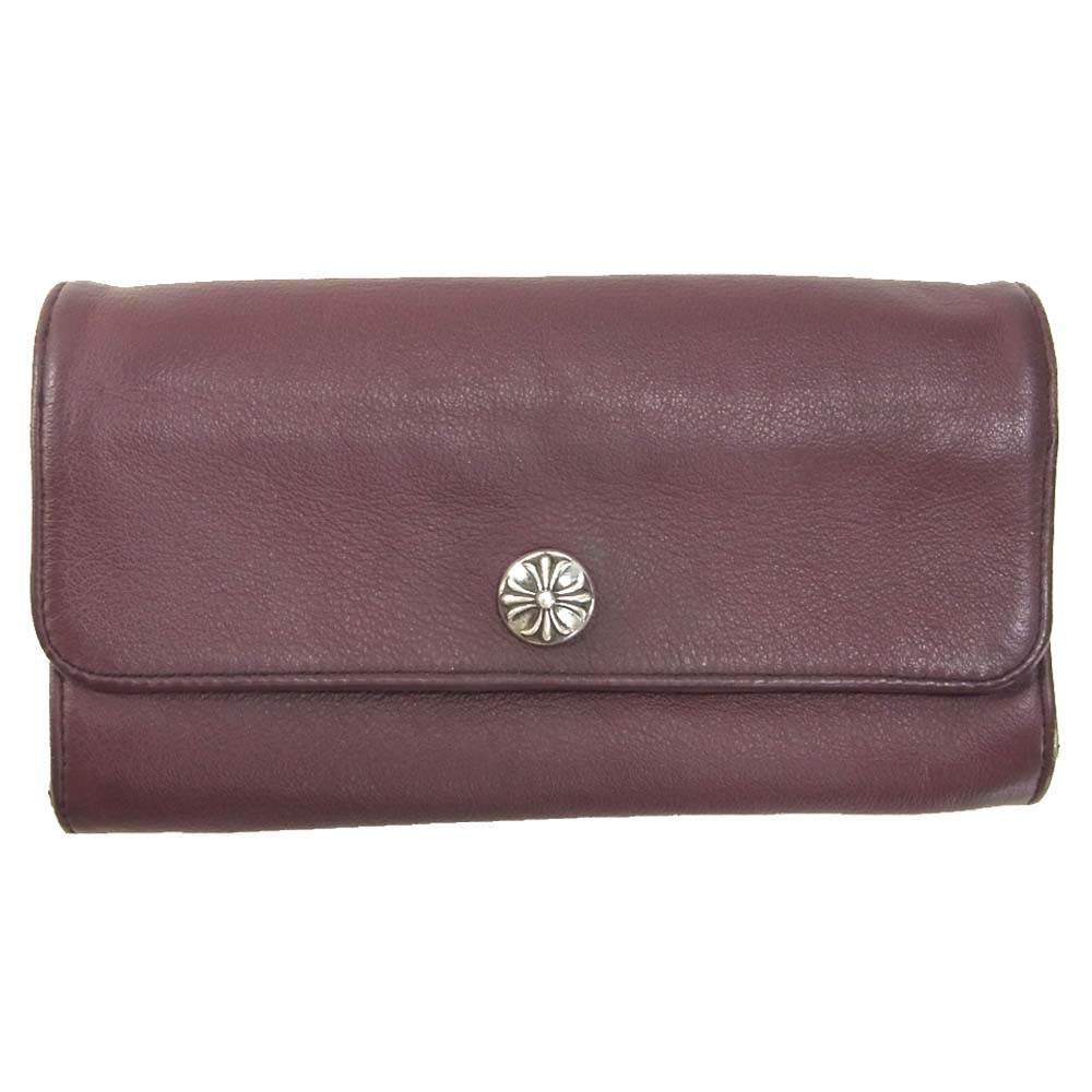 CHROME HEARTS クロムハーツ（原本有） JUDY NULTY 16S WALLET ジュディー クロスボール レザー ロングウォレット  ブラウン系【中古】