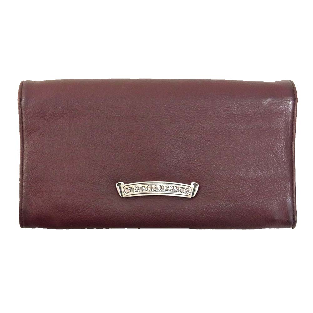 CHROME HEARTS クロムハーツ（原本有） JUDY NULTY 16S WALLET ジュディー クロスボール レザー ロングウォレット  ブラウン系【中古】