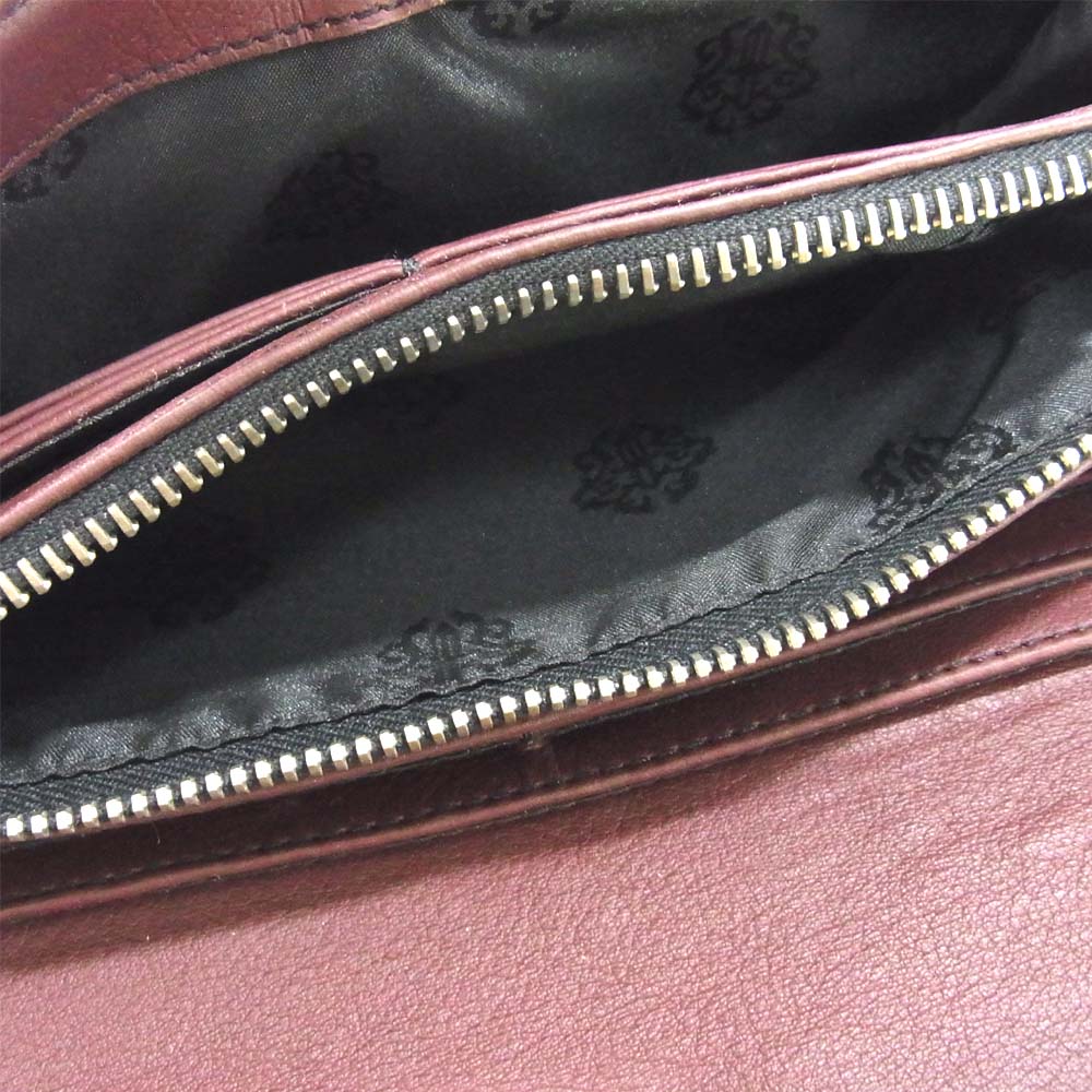 CHROME HEARTS クロムハーツ（原本有） JUDY NULTY 16S WALLET ジュディー クロスボール レザー ロングウォレット  ブラウン系【中古】