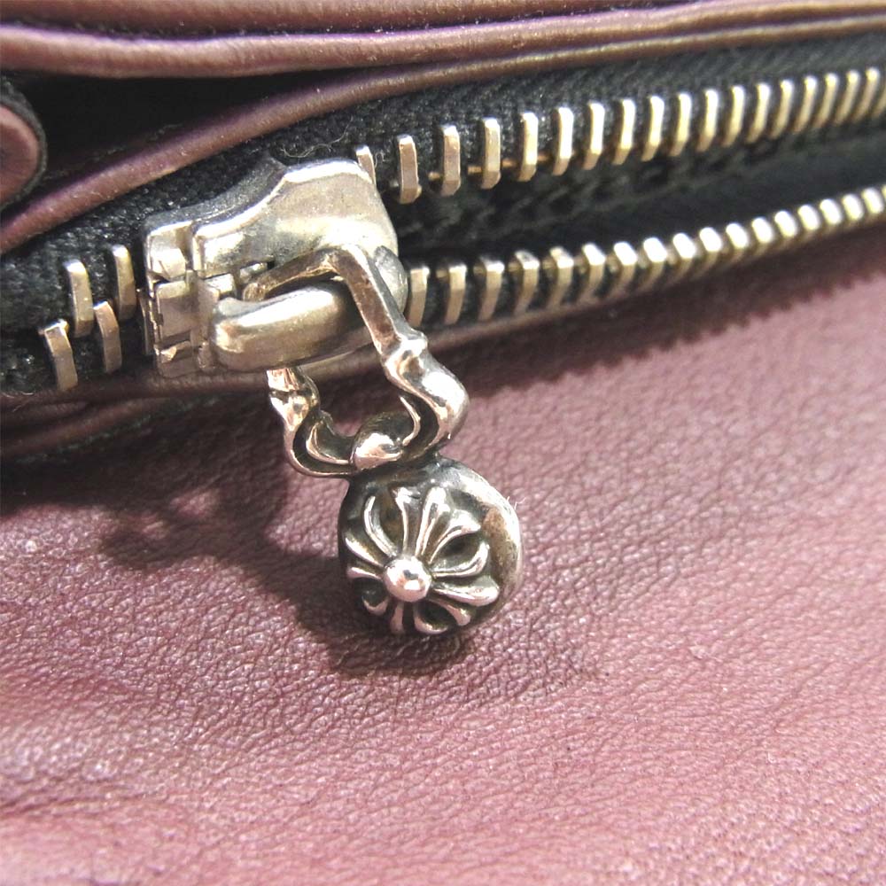 CHROME HEARTS クロムハーツ（原本有） JUDY NULTY 16S WALLET ジュディー クロスボール レザー ロングウォレット  ブラウン系【中古】