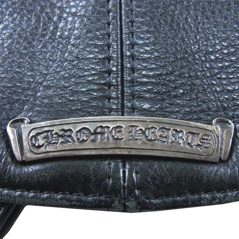 CHROME HEARTS クロムハーツ（原本無） クロスボールボタン レザー ベスト ブラック系 L【中古】
