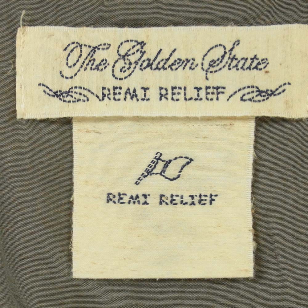 REMI RELIEF レミレリーフ コットン キュプラ サテン スカジャン 日本製 ブラウン系 ベージュ系 L【極上美品】【中古】