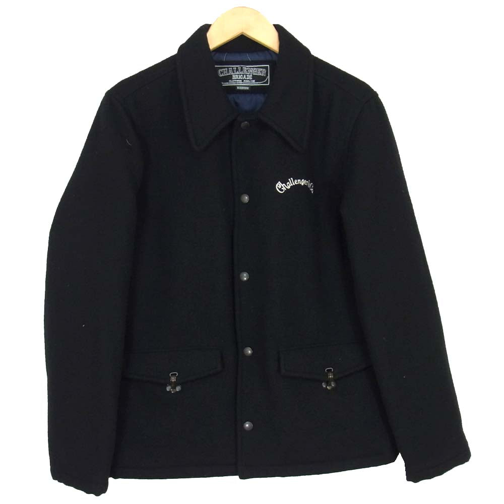 CHALLENGER チャレンジャー CLG-JK013-009 ROCKET'S MELTON JACKET メルトン 中綿シンサレート コーチジャケット ブラック系 M【美品】【中古】