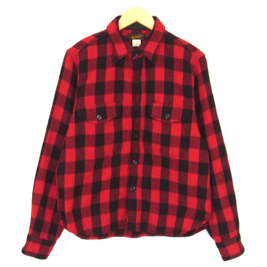 AT LAST アットラスト バッファローチェック ウール シャツ レッド系【中古】