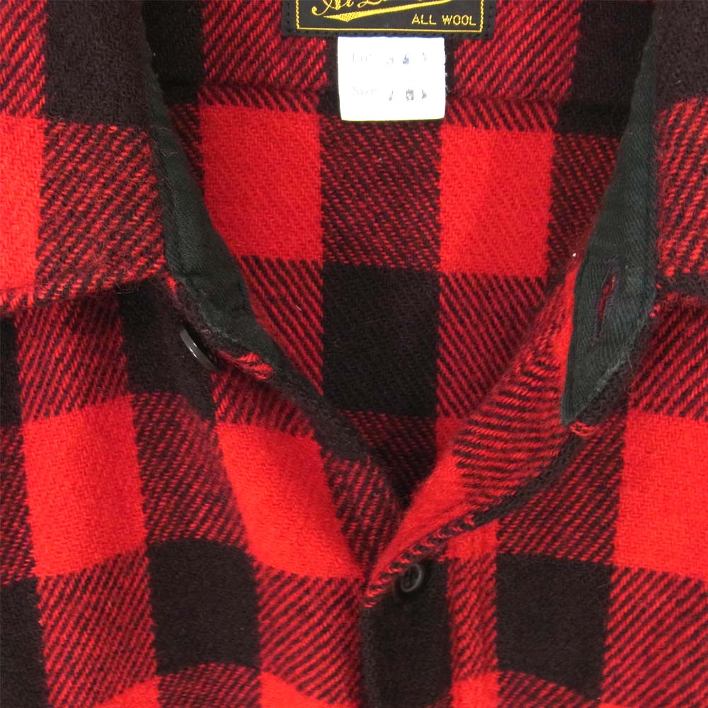 AT LAST アットラスト バッファローチェック ウール シャツ レッド系