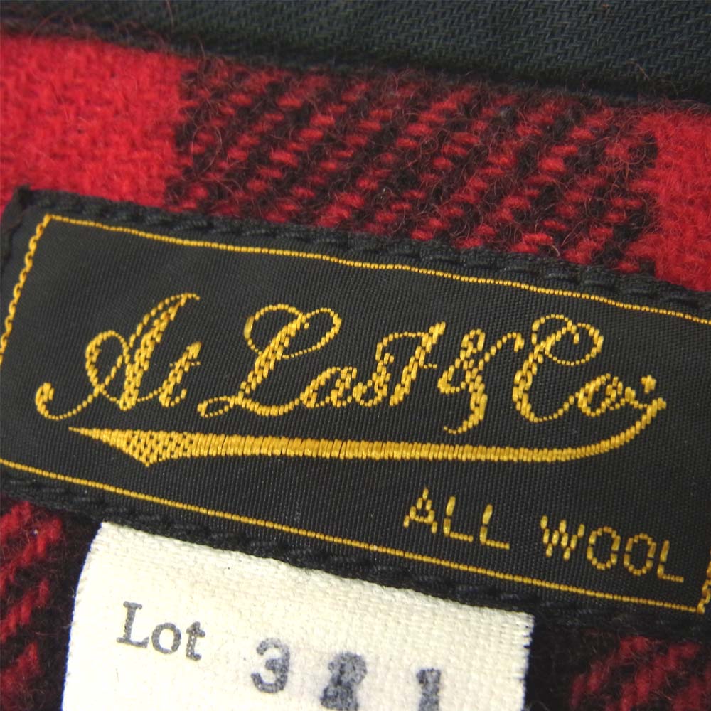 AT LAST アットラスト バッファローチェック ウール シャツ レッド系【中古】