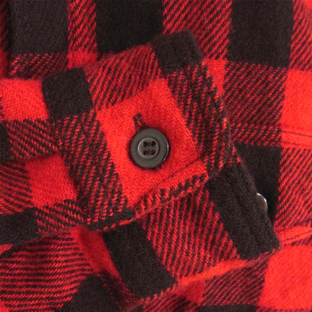 AT LAST アットラスト バッファローチェック ウール シャツ レッド系