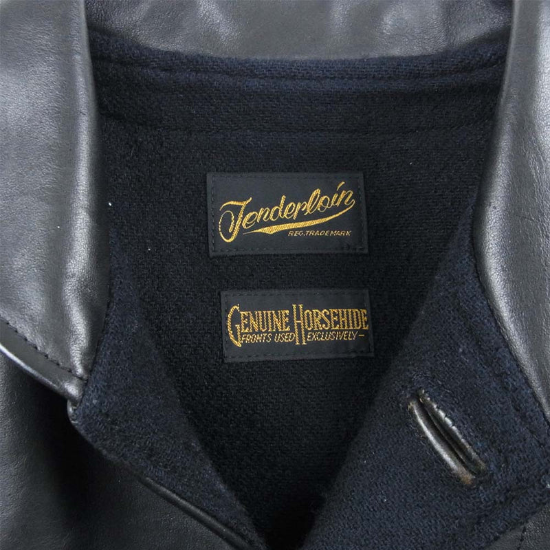 TENDERLOIN テンダーロイン T-HIDE S ショールカラー 茶芯 ホースハイド レザー ジャケット ブラック系【美品】【中古】