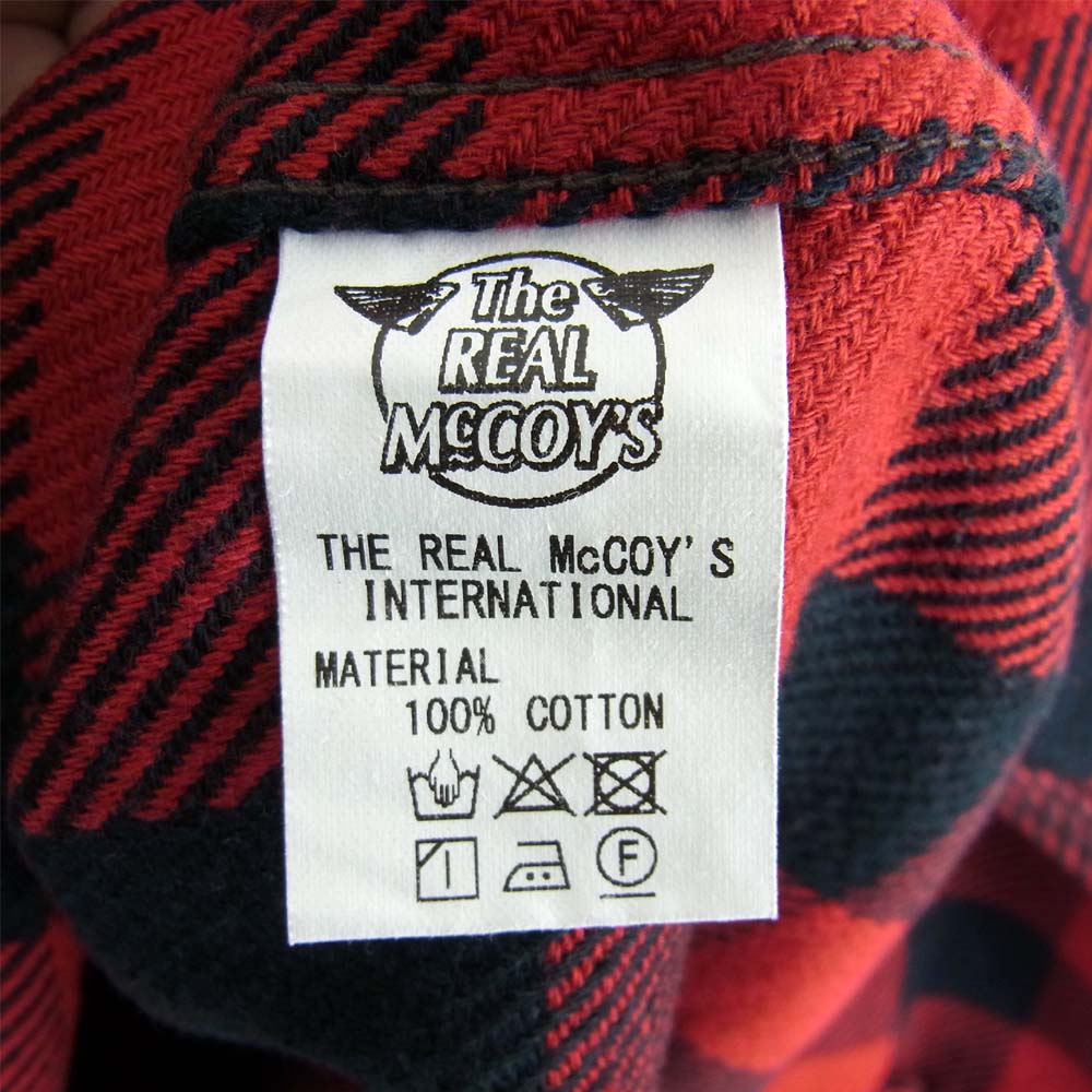 The REAL McCOY'S ザリアルマッコイズ ジョーマッコイ JOE MCCOY MS20101 8HU BUFFALO CHECK FLANNEL SHIRT バッファローチェック ネルシャツ レッド系 ブラック系 15【美品】【中古】