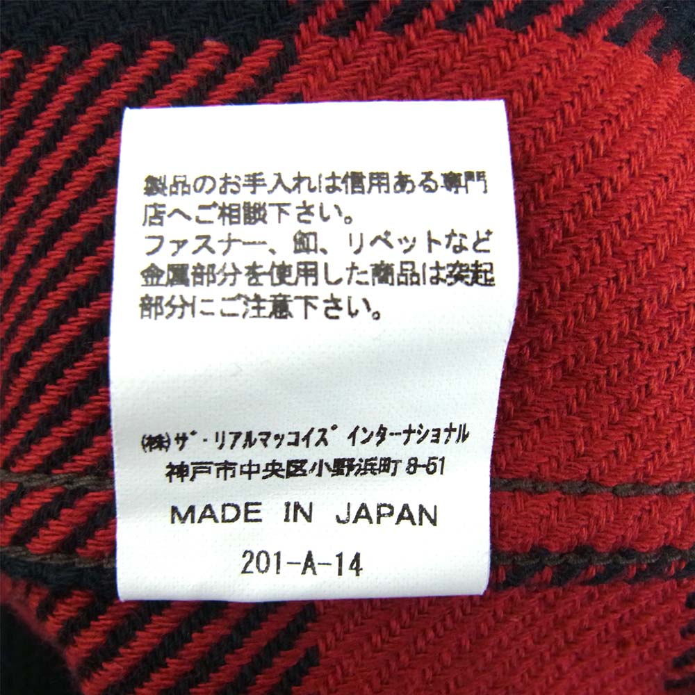 The REAL McCOY'S ザリアルマッコイズ ジョーマッコイ JOE MCCOY MS20101 8HU BUFFALO CHECK FLANNEL SHIRT バッファローチェック ネルシャツ レッド系 ブラック系 15【美品】【中古】