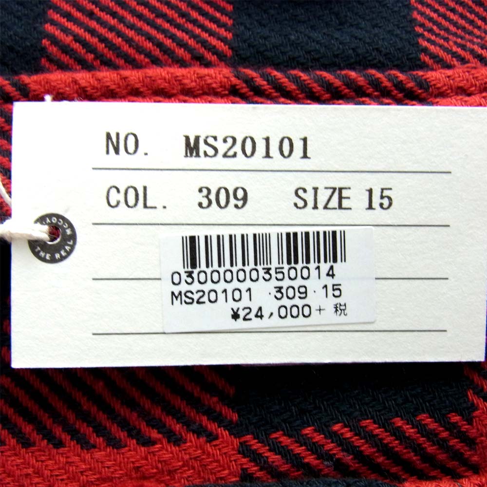 The REAL McCOY'S ザリアルマッコイズ ジョーマッコイ JOE MCCOY MS20101 8HU BUFFALO CHECK FLANNEL SHIRT バッファローチェック ネルシャツ レッド系 ブラック系 15【美品】【中古】