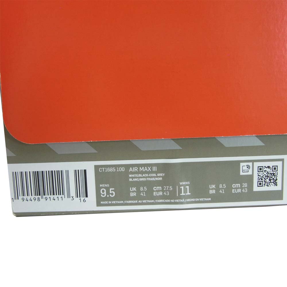 NIKE ナイキ CT1685-100 AIR MAX III 20HO-I  マルチカラー系 28cm【新古品】【未使用】【中古】