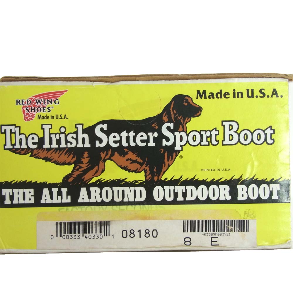 RED WING レッドウィング 8180 四角犬タグ アイリッシュセッター ダークブラウン系 8E【中古】