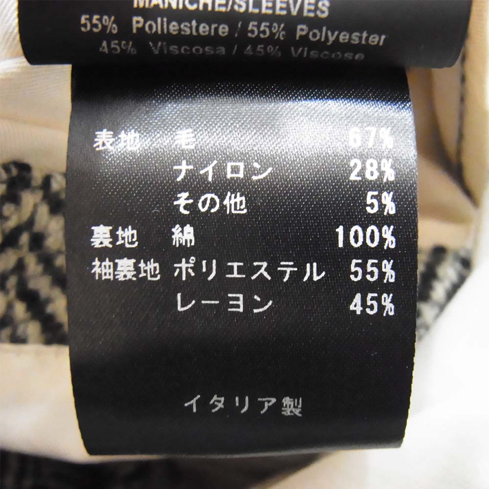 パルト AGOSTINO 20W CHEVRON ヘリンボーン チェスターコート 黒×白 50【新古品】【未使用】【中古】