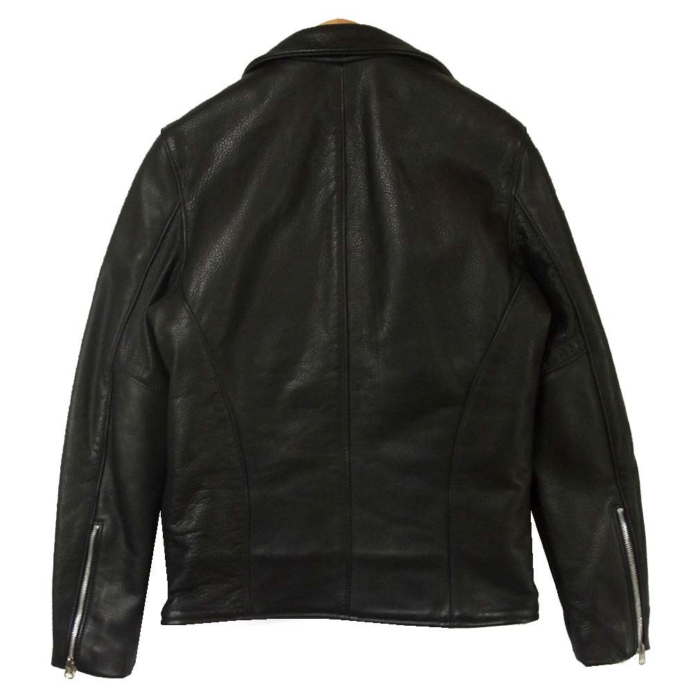 VANSON バンソン ロンハーマン RON HERMAN 裏ボア レザー ダブル ライダース ジャケット ブラック系 34【中古】