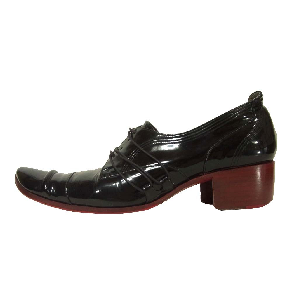 ヒロムタカハラ エナメル バターナイフ レオパード シューズ ブラック系 41【中古】