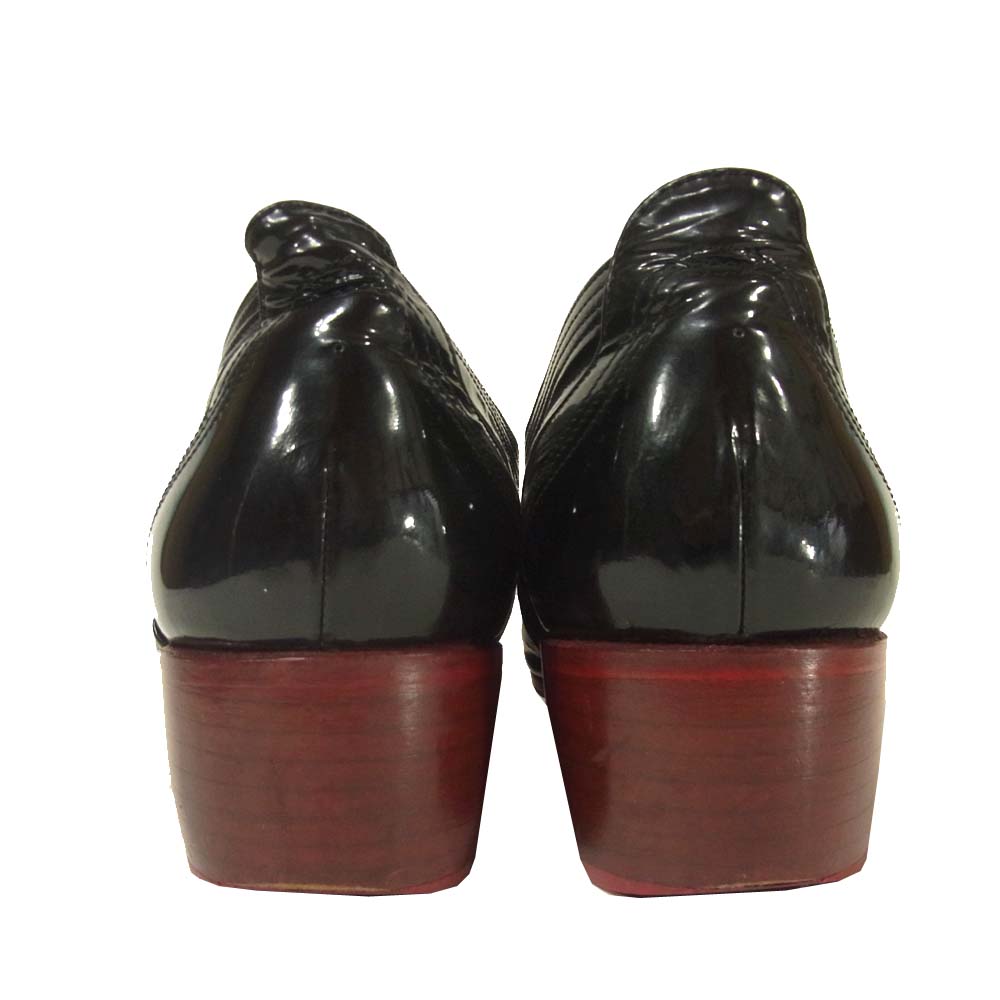 ヒロムタカハラ エナメル バターナイフ レオパード シューズ ブラック系 41【中古】