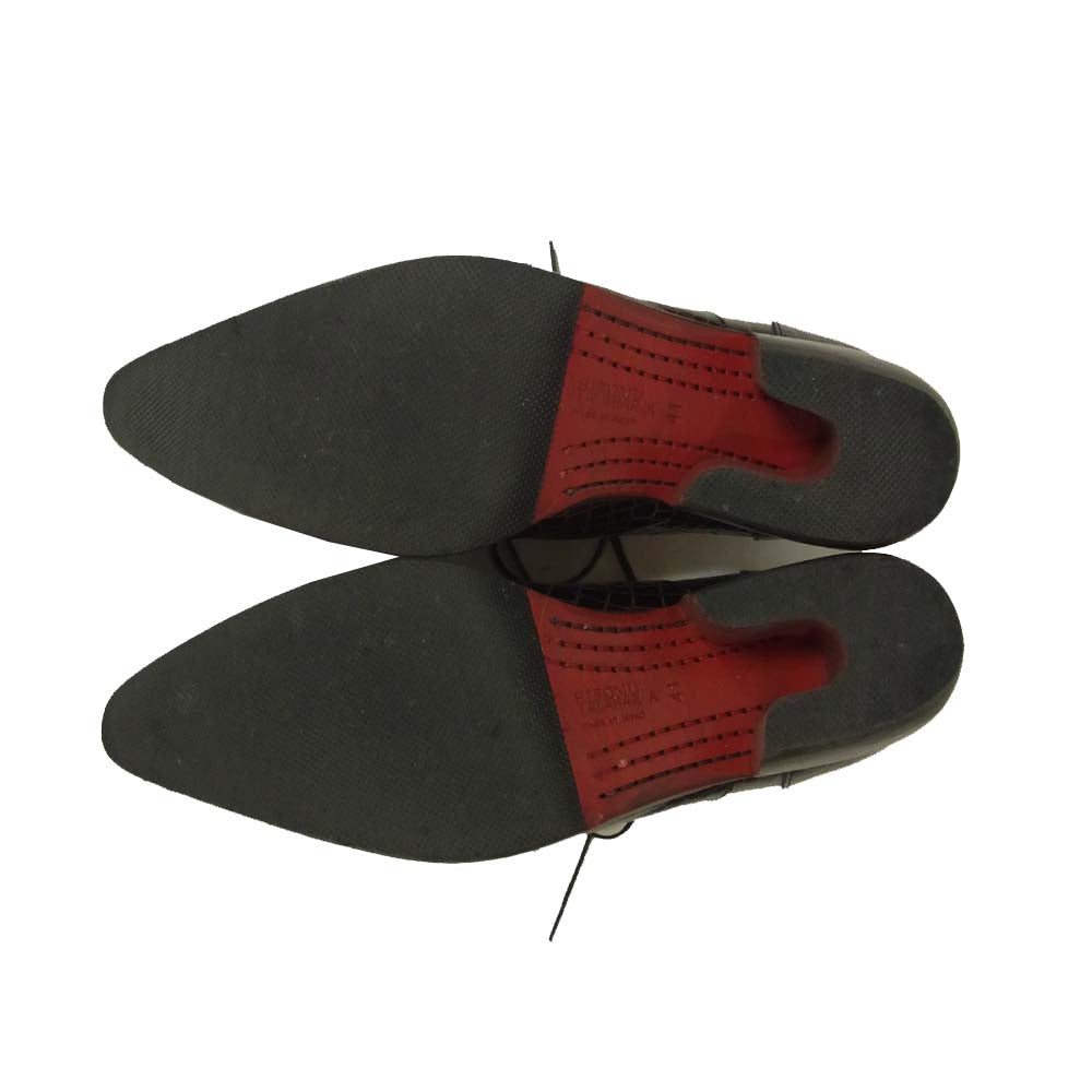 ヒロムタカハラ 99110010 型押し ウィングチップ シューズ 日本製 ブラック系 41【中古】