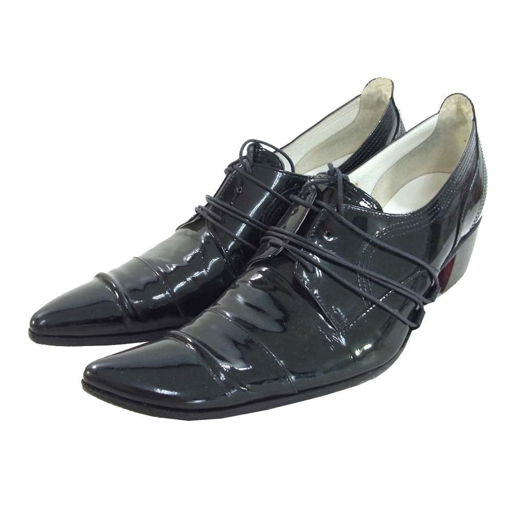 ヒロムタカハラ エナメル バターナイフ シューズ ブラック系 40 1/2【中古】