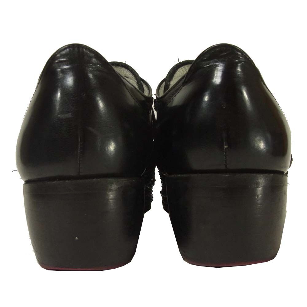 ヒロムタカハラ スネークスキン バターナイフ スタッズ シューズ ブラック系 41【中古】