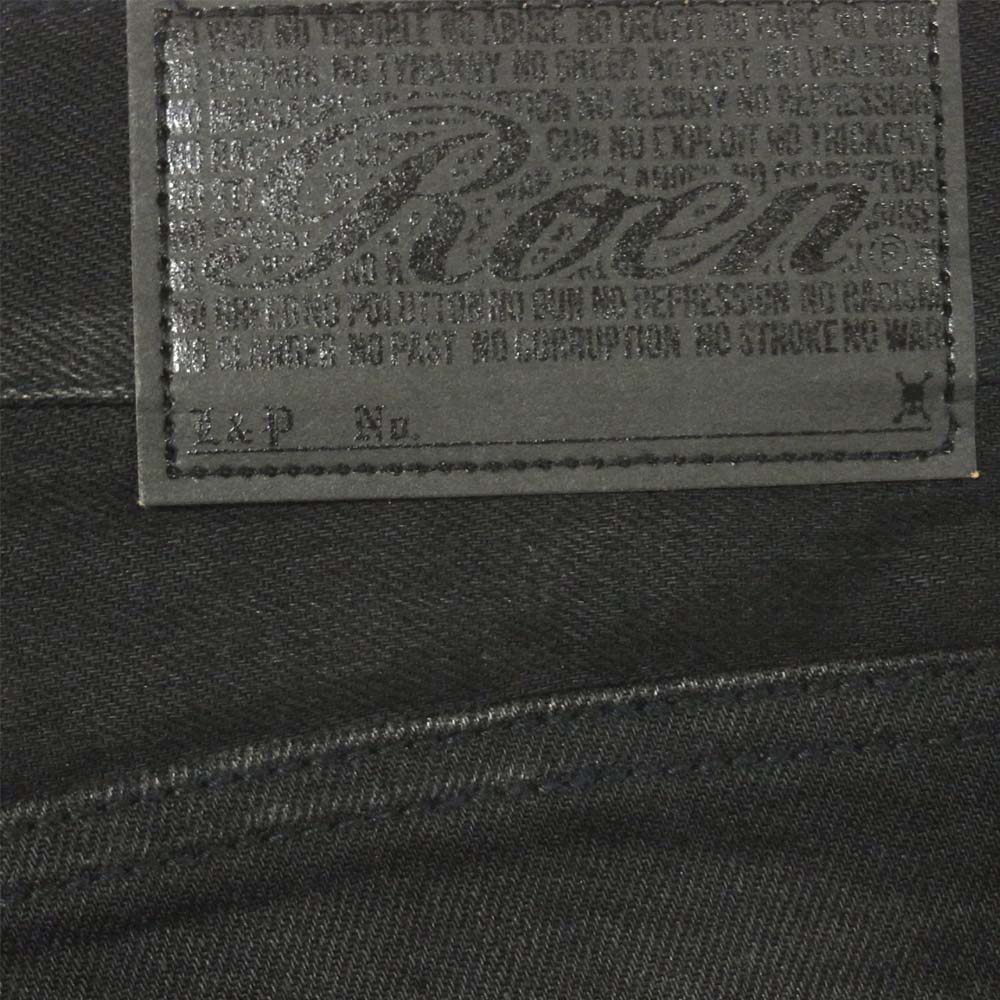 ROEN ロエン スワロフスキー スカル レオパード ライン ブラックデニムパンツ ブラック系 30【中古】